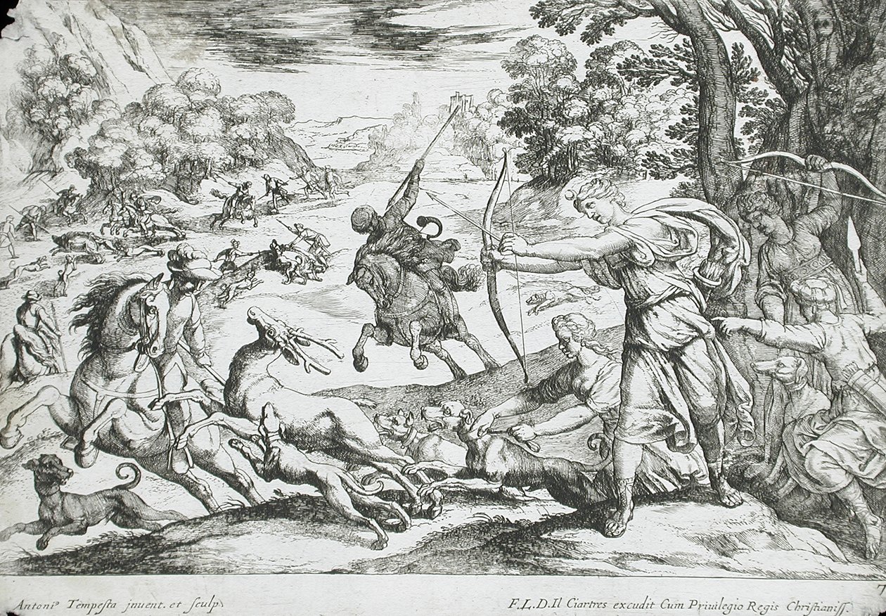 Jacht op herten door Antonio Tempesta