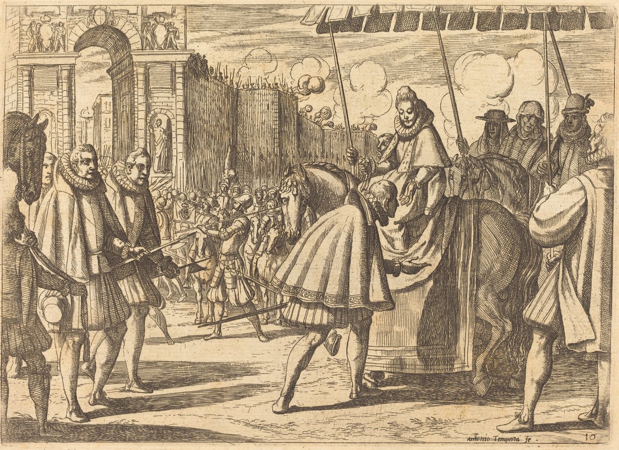 Triomfantelijke Intocht van Margaretha van Oostenrijk door Antonio Tempesta