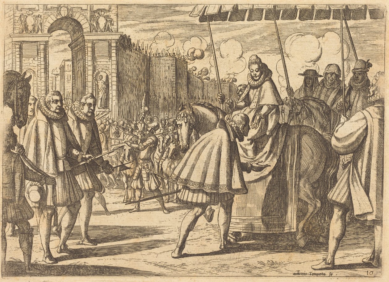 Triomfantelijke intocht van Margaretha van Oostenrijk door Antonio Tempesta
