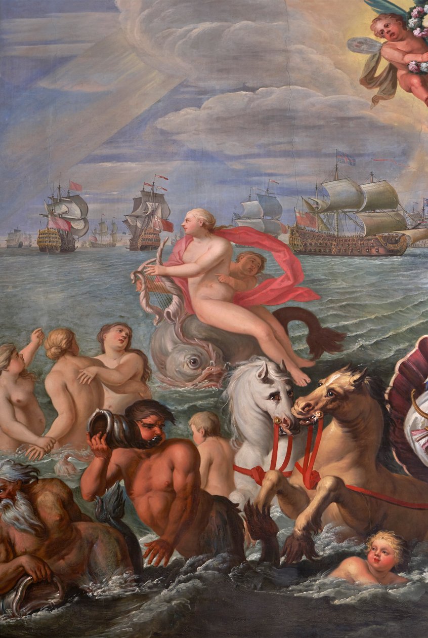 Detail van de koninklijke tekenkamer door Antonio Verrio