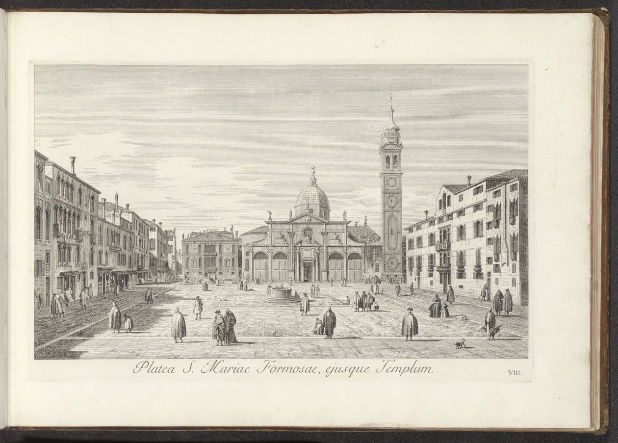 Gezicht op Campo Santa Maria Formosa te Venetië door Antonio Visentini