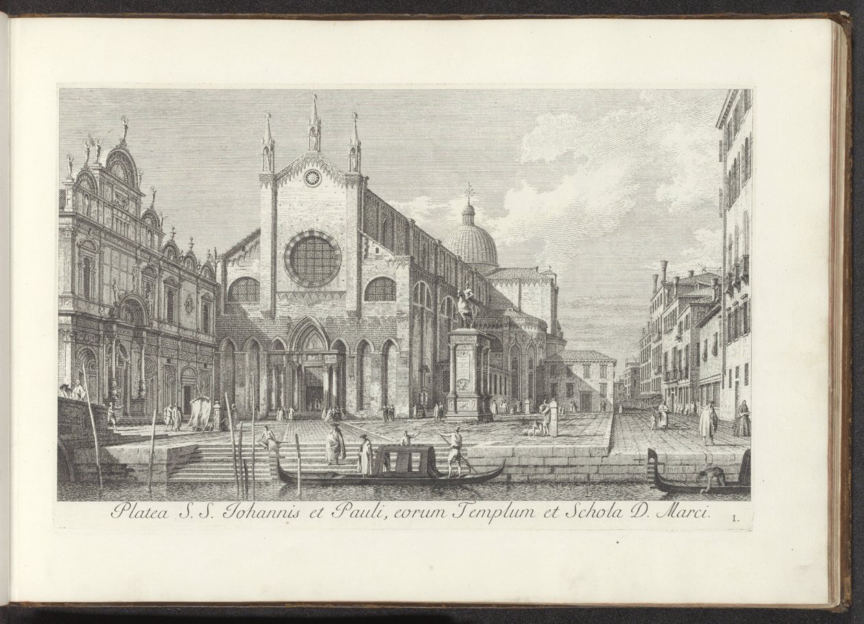Gezicht op de kerk de Santi Giovanni e Paolo te Venetië door Antonio Visentini