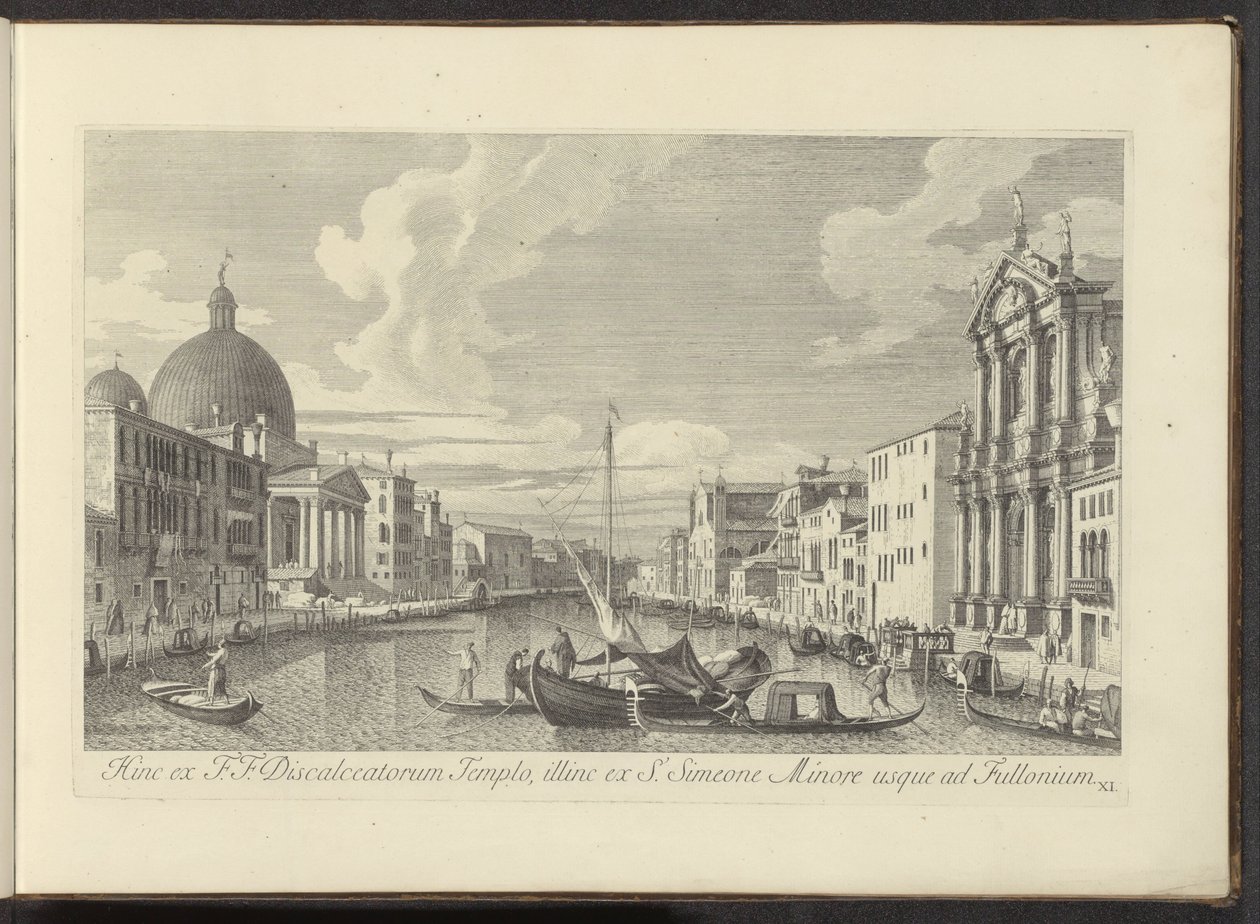 Gezicht op het Canal Grande, de Santa Maria di Nazareth en de San Simeone Piccolo te Venetië door Antonio Visentini