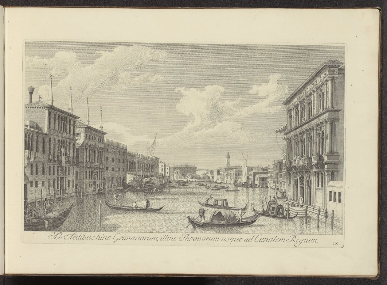 Gezicht op het Canal Grande en Palazzo Vendramin-Calergi te Venetië door Antonio Visentini