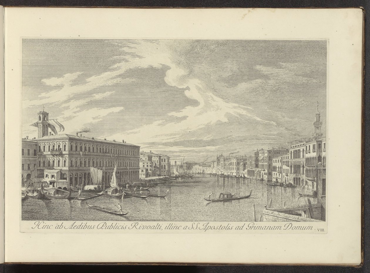 Gezicht op het Canal Grande te Venetië door Antonio Visentini