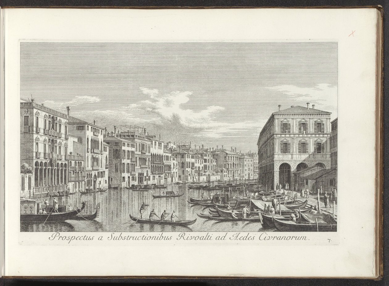 Gezicht op het Canal Grande te Venetië door Antonio Visentini