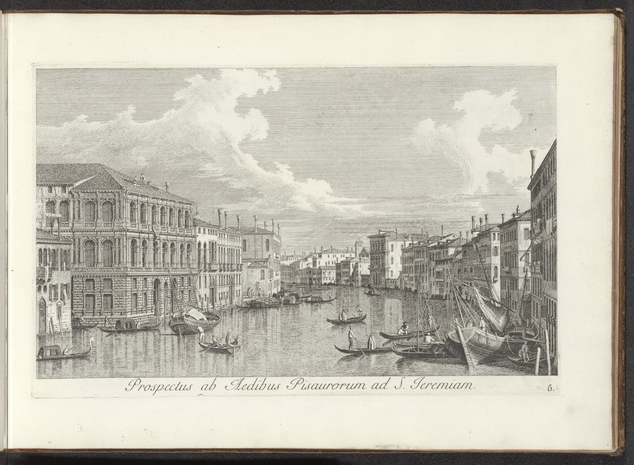 Gezicht op het Canal Grande te Venetië door Antonio Visentini