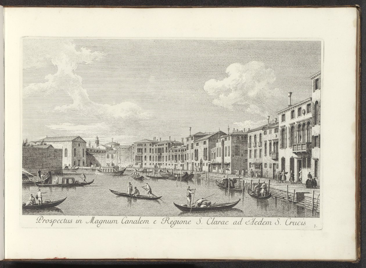 Gezicht op het Canal Grande te Venetië door Antonio Visentini