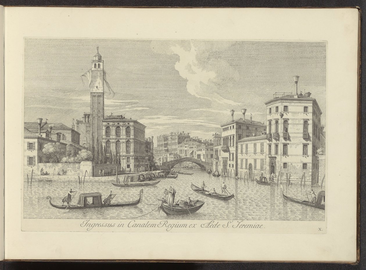 Gezicht op het Cannaregio en Palazzo Labia te Venetië door Antonio Visentini