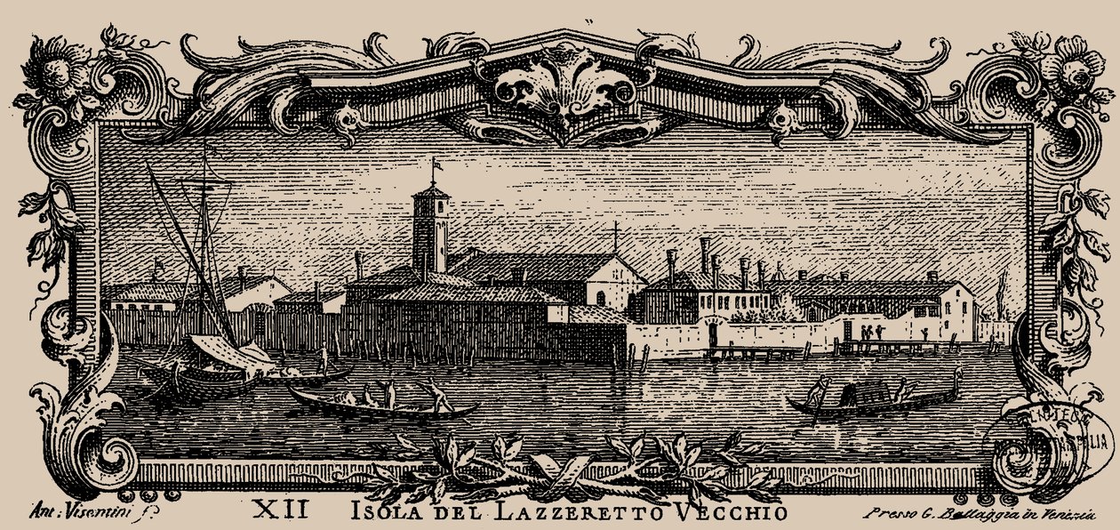 Isolario veneto, XII. Isola del Lazzaretto Vecchio, 1777 door Antonio Visentini
