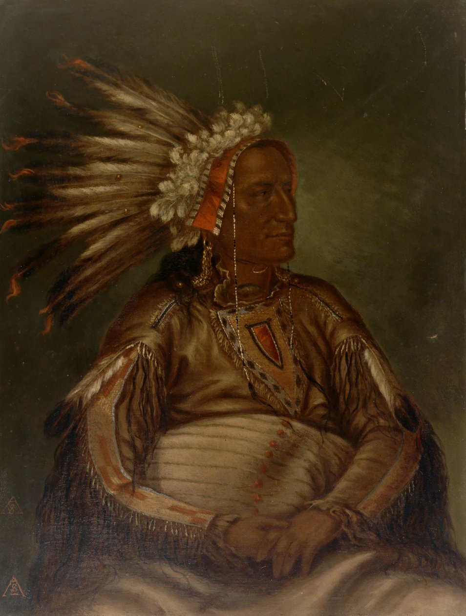 O-mata-ah-luta Rode Pluim, ca. 1887 door Antonio Zeno Shindler