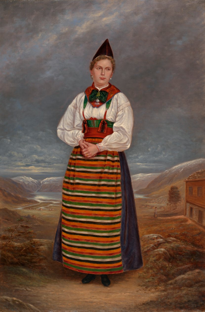 Zweedse dame, ca. 1893 door Antonio Zeno Shindler