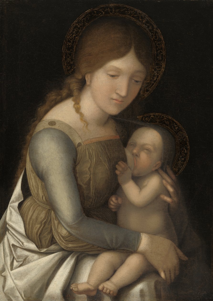 Madonna en kind door Antonio da Correggio