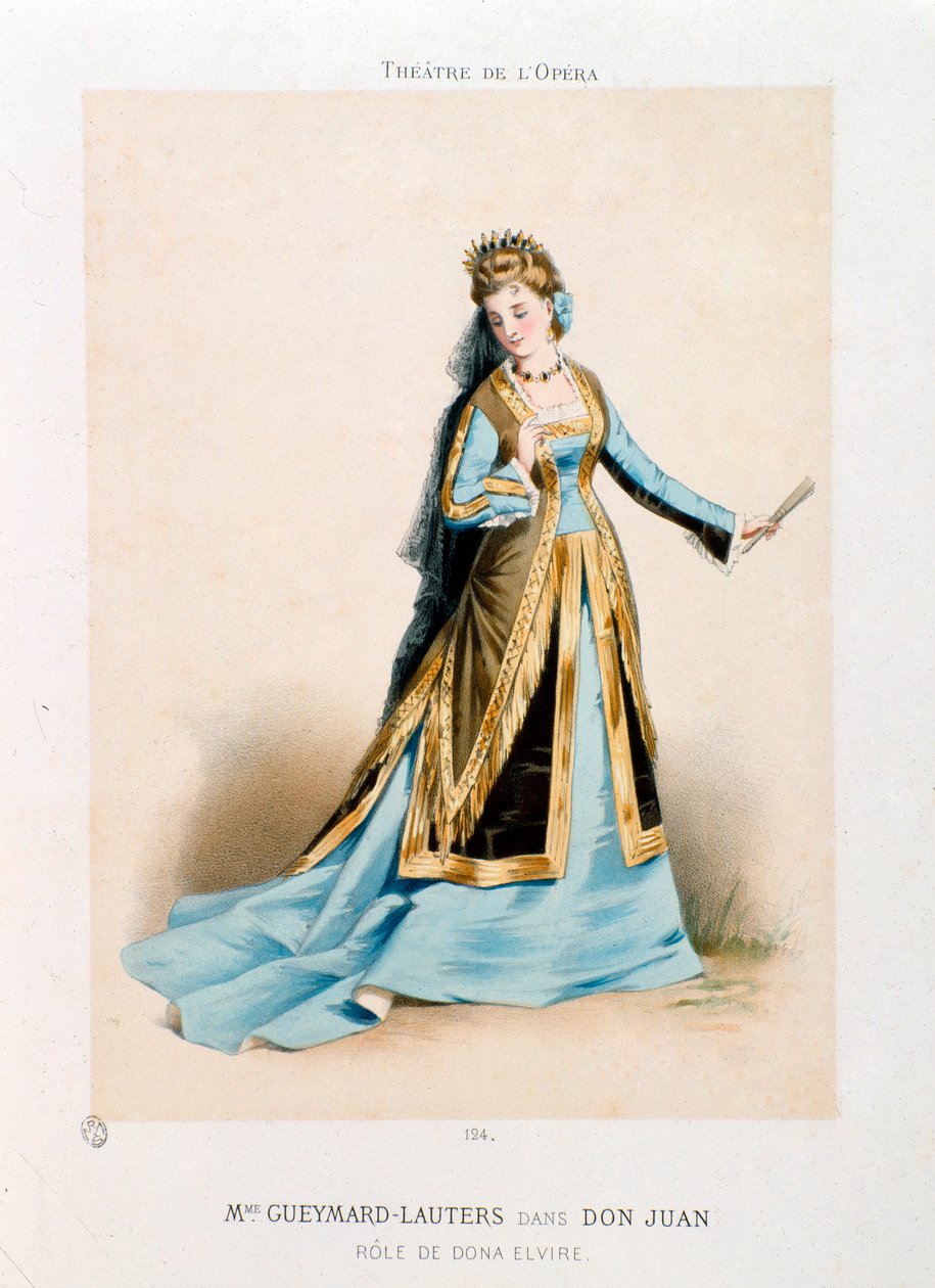 Zangeres Pauline Lauters-Gueymard (1834-1876) als Dona Elvire in Wolfgang Amadeus Mozart
