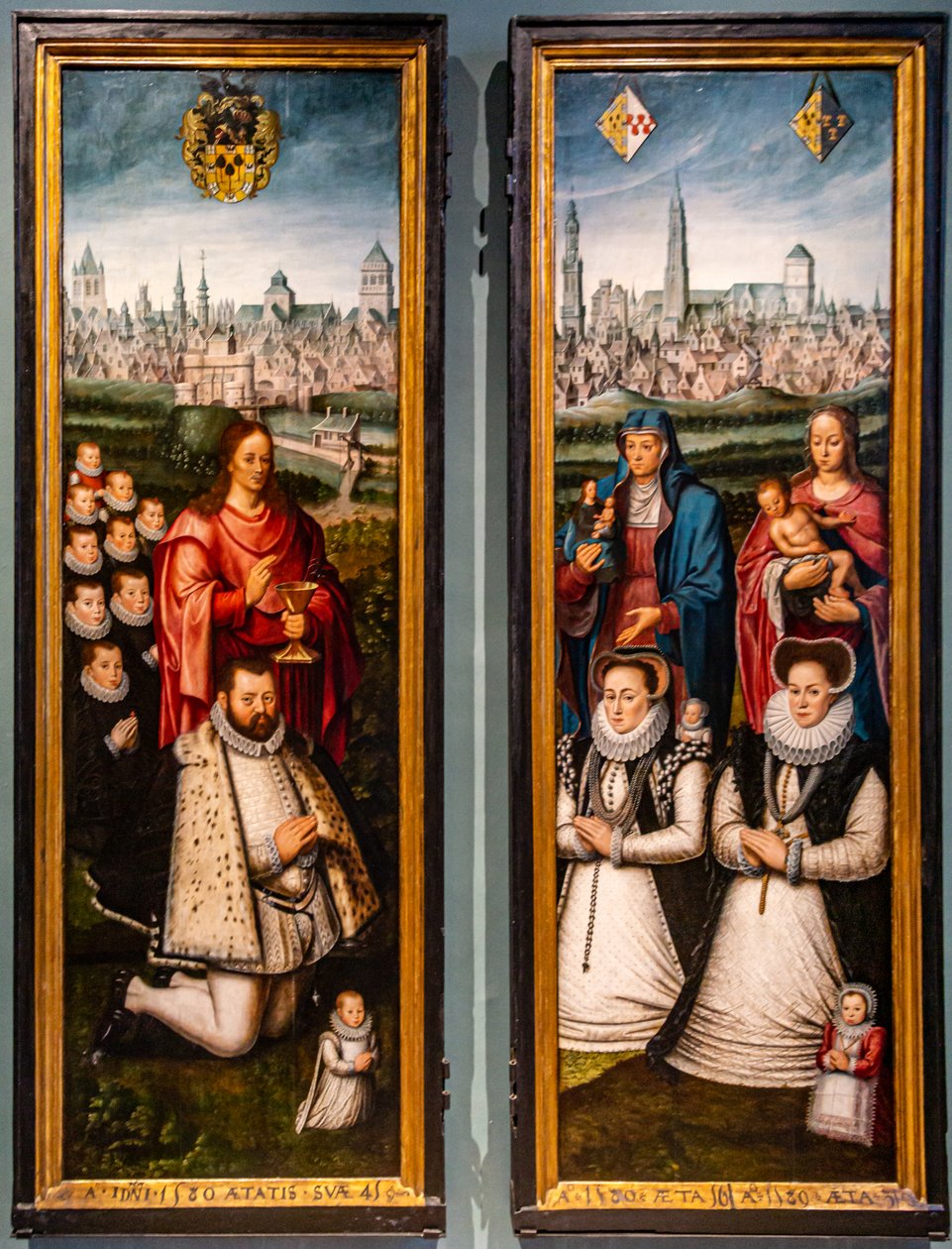 Portretten van Juan II Pardo en zijn vrouwen Anna Ingenieulandt en Maria Anchemann door Antoon Claeissens