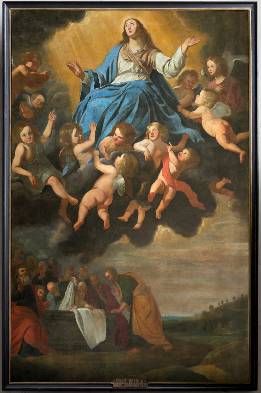 Parochiekerk Sint-Eligius. Schilderij. "Hemelvaart van Maria". Antoon van den Heuvel. door Antoon van den Heuvel