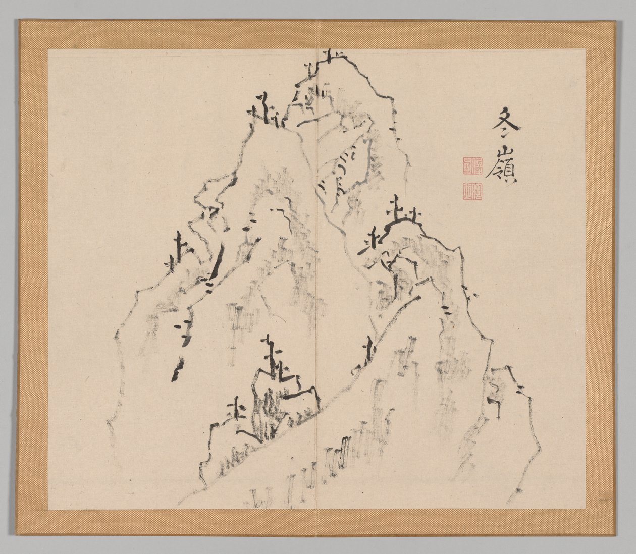 Dubbel album van landschapsstudies naar Ikeno Taiga, Volume 1 blad 25, 18e eeuw door Aoki Shukuya
