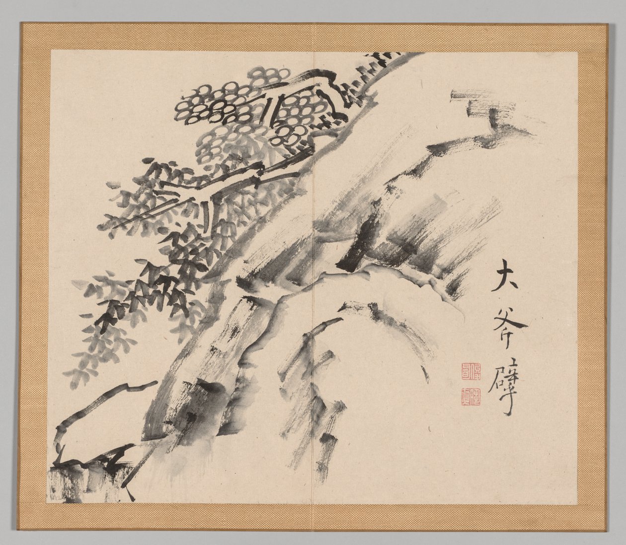 Dubbelalbum van Landschapsstudies naar Ikeno Taiga, Deel 1 blad 9, 18e eeuw door Aoki Shukuya