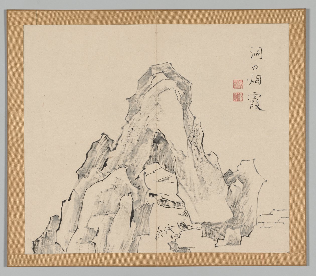 Dubbel album van landschapsstudies naar Ikeno Taiga, Volume 2 blad 20, 18e eeuw door Aoki Shukuya