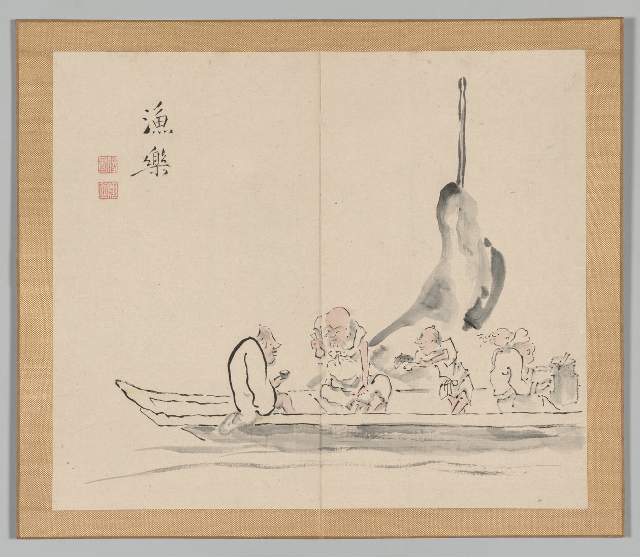 Dubbel album van landschapsstudies naar Ikeno Taiga, Volume 2 blad 28 door Aoki Shukuya