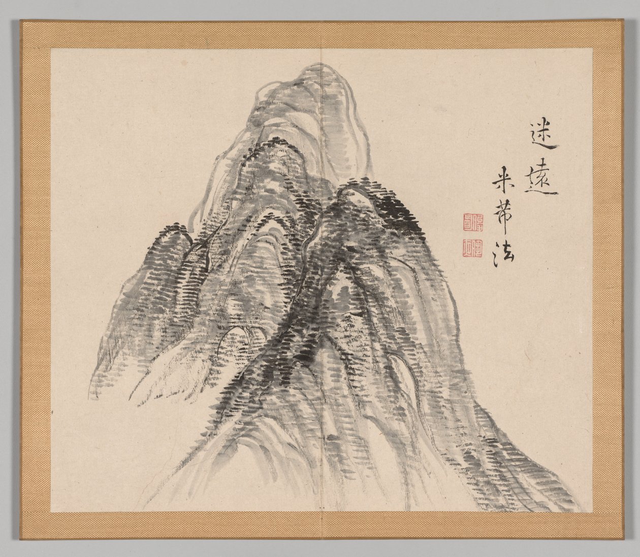 Dubbel album van landschapsstudies naar Ikeno Taiga, Deel 2 blad 3 door Aoki Shukuya