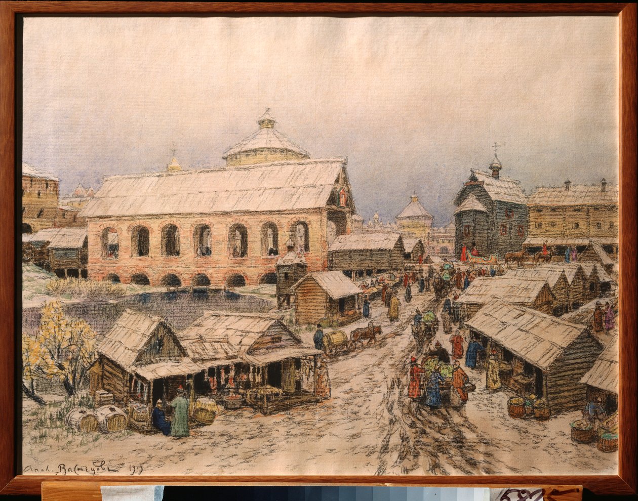 Moskou in de 17e eeuw, de Opstandingsbrug door Apollinari Mikhailovich Vasnetsov
