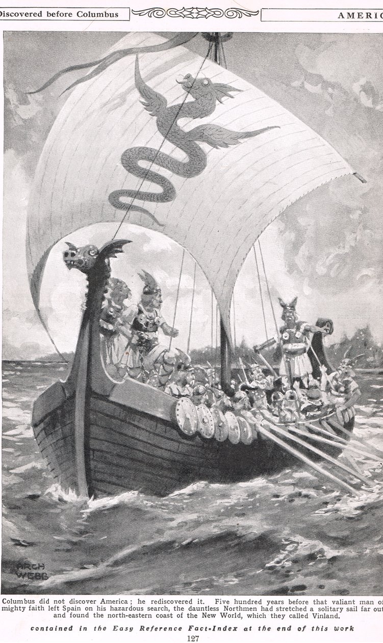 Amerika ontdekt voor Columbus, illustratie uit 