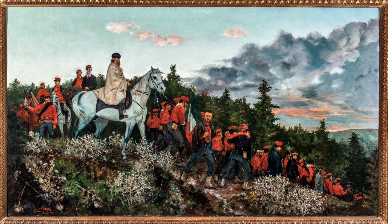 De Slag bij Mentana, gevochten op 3 november 1867 door Archimede Tranzi