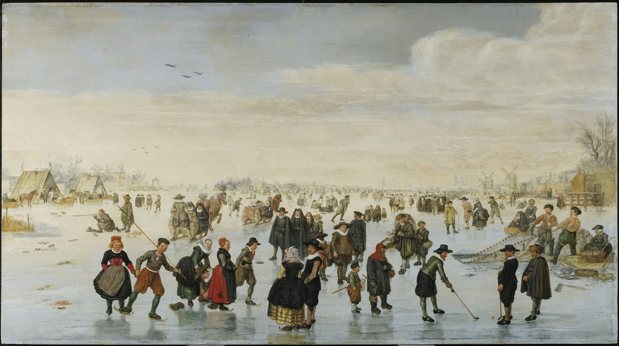 Schaatsers op de Amstel, c.1620 door Arent Arentsz