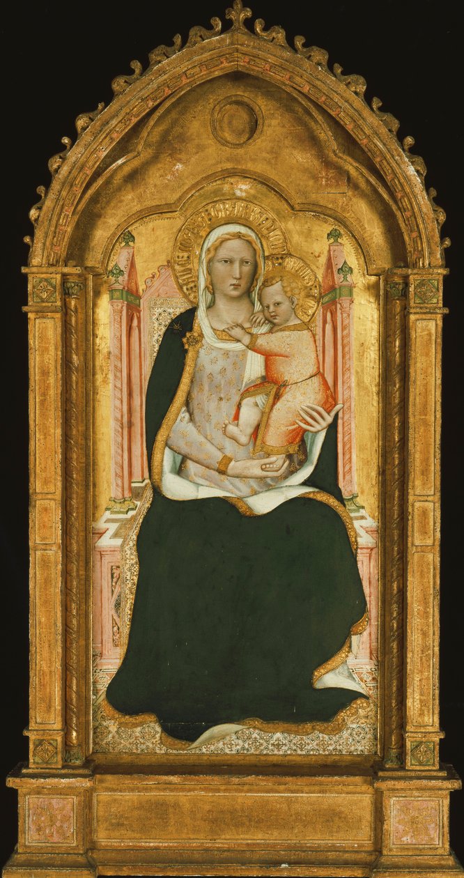 De Madonna en Kind op de Troon door Aretino Luca Spinello or Spinelli