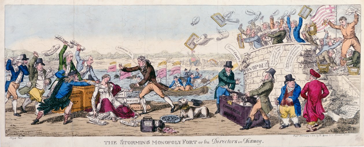 De bestorming van Monopoly Fort of De directeuren in wanhoop, gepubliceerd 1813 door Argus