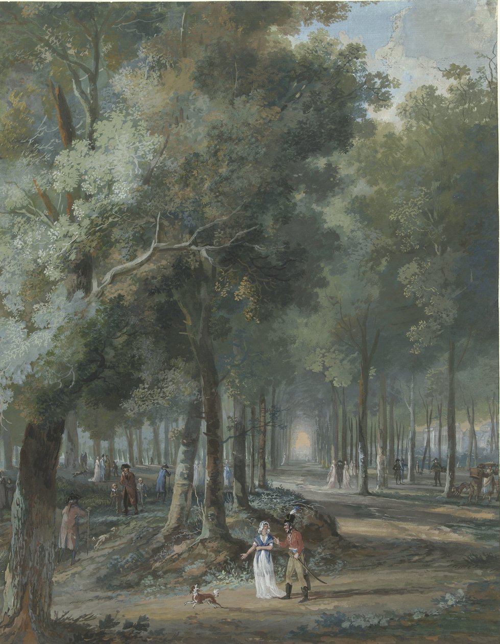 Wandelaars in een park door Arie Lamme