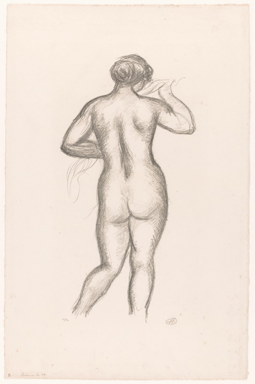 Vrouwelijk naakt op de rug gezien door Aristide Maillol (signed by artist)