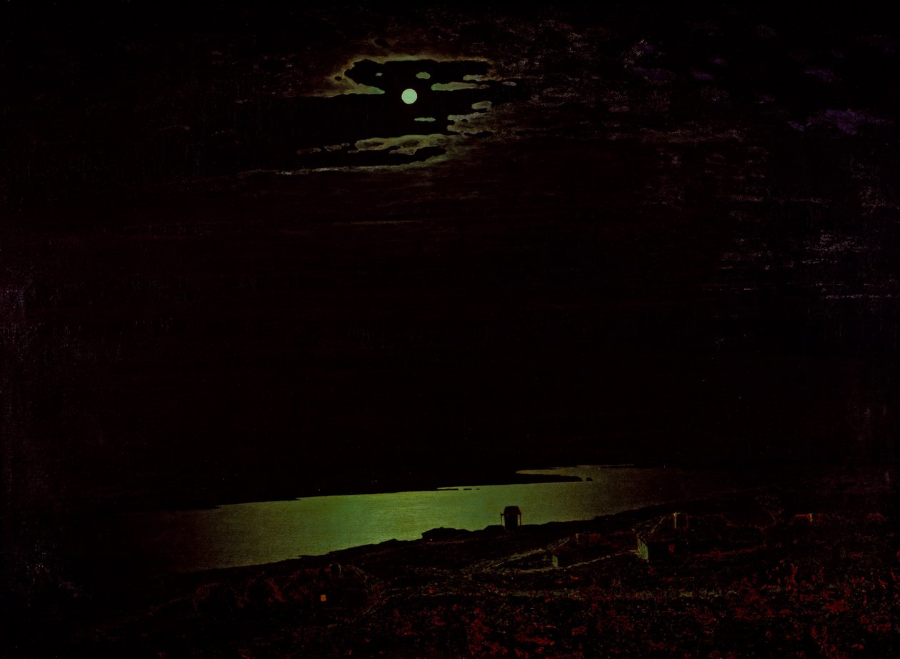 Maanverlichte nacht op de Dnjepr, 1882 door Arkhip Ivanovich Kuindzhi
