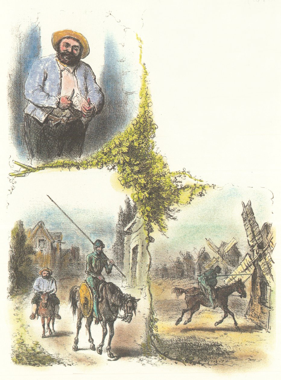 Illustratie door Armand-Louis-Henri Telory voor de kinderaanpassing van Don Quichot door Armand Louis Henri Telory