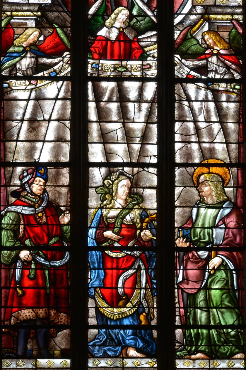 De profeet Daniël, Sibylle Cimmerienne en Sint Mattheüs de Evangelist - Glas-in-lood van de kapel Saint Louis, Arnaud de Moles (1470-1520) voltooid in 1513 - Kathedraal Sainte Marie d