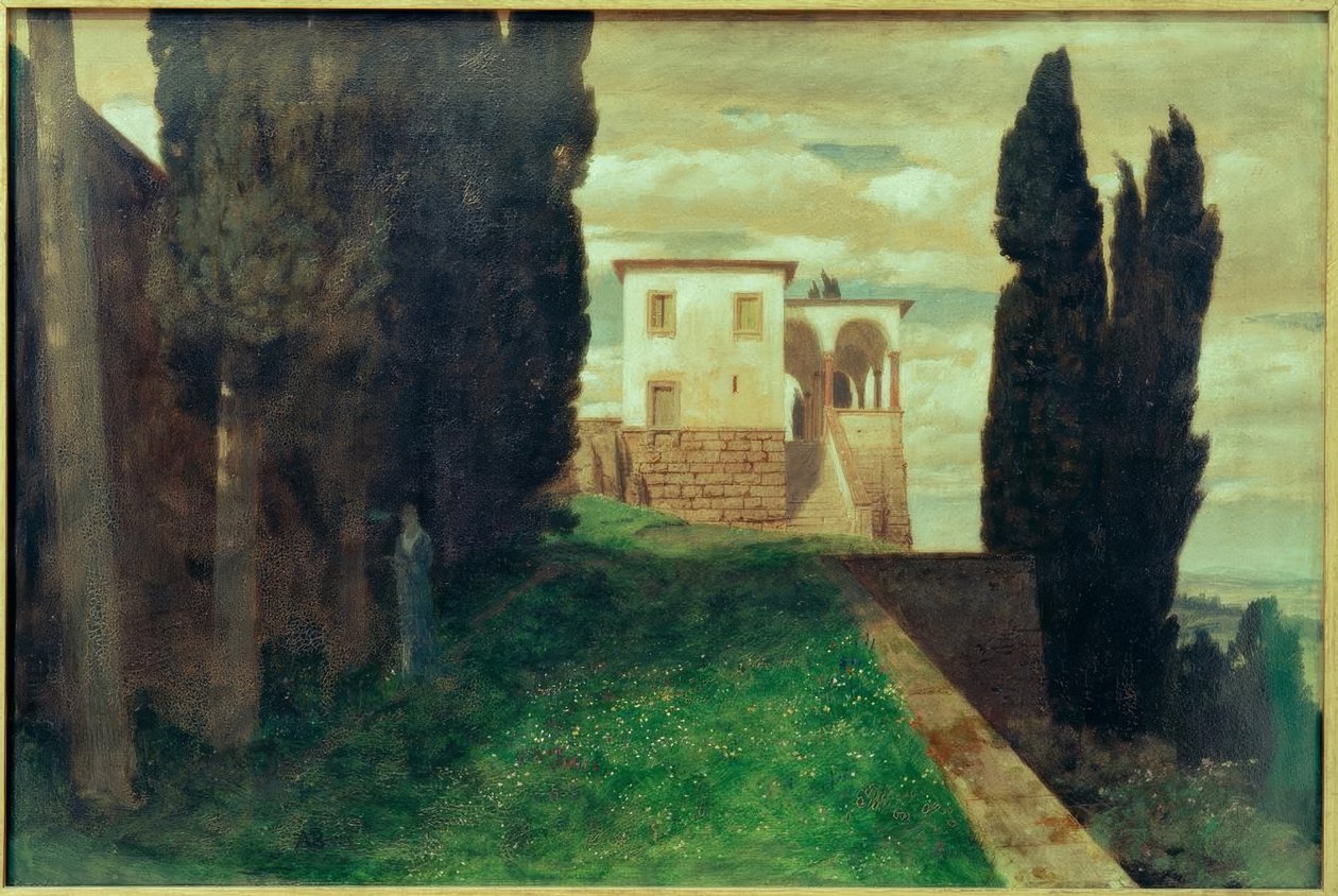Italiaanse villa in de lente door Arnold Böcklin