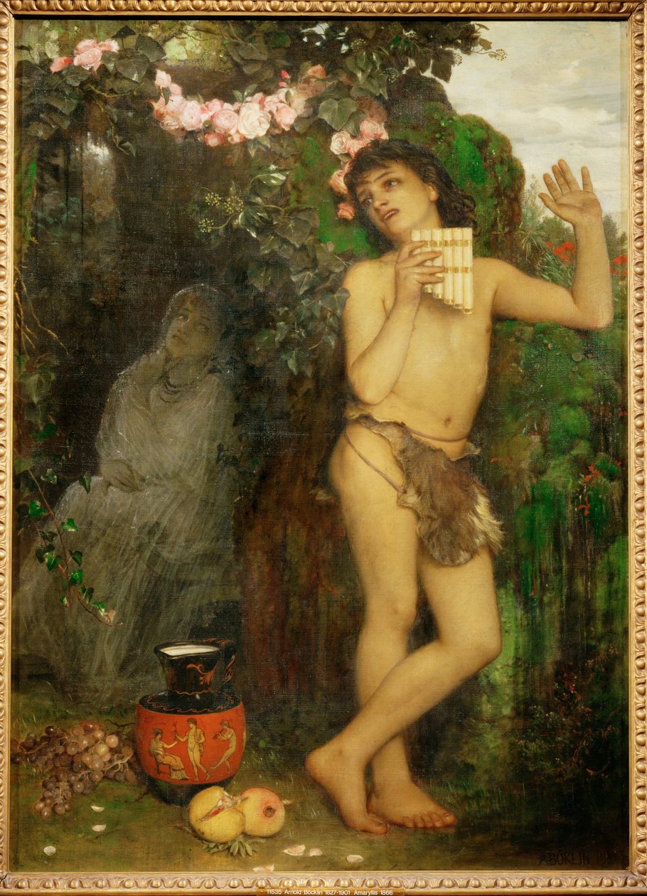 Die Klage des Schaefers - De klacht van de herder ... (schilderij op doek) door Arnold Böcklin