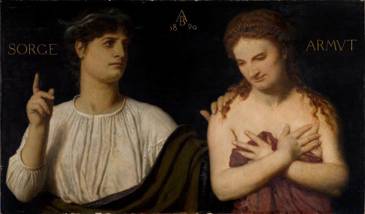 Armoede en zorgen door Arnold Böcklin