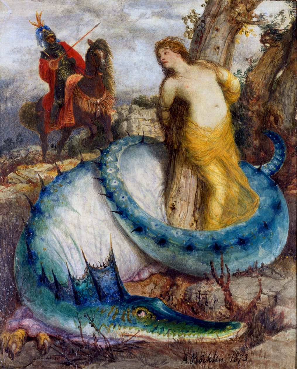 Ruggiero en Angelica door Arnold Böcklin