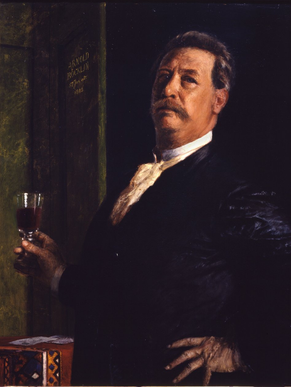 Zelfportret met het wijnglas door Arnold Böcklin
