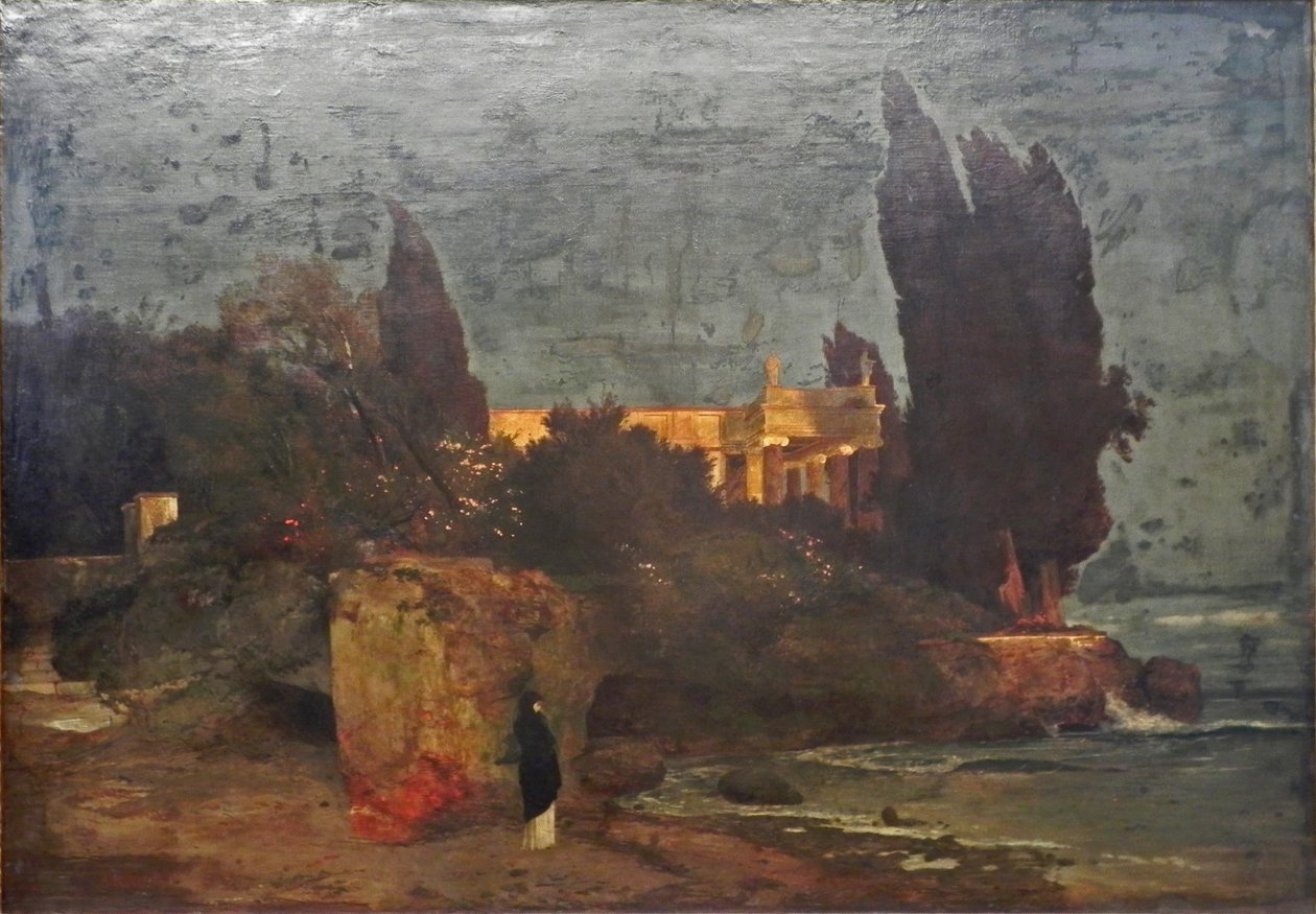 Villa aan zee, versie I door Arnold Böcklin