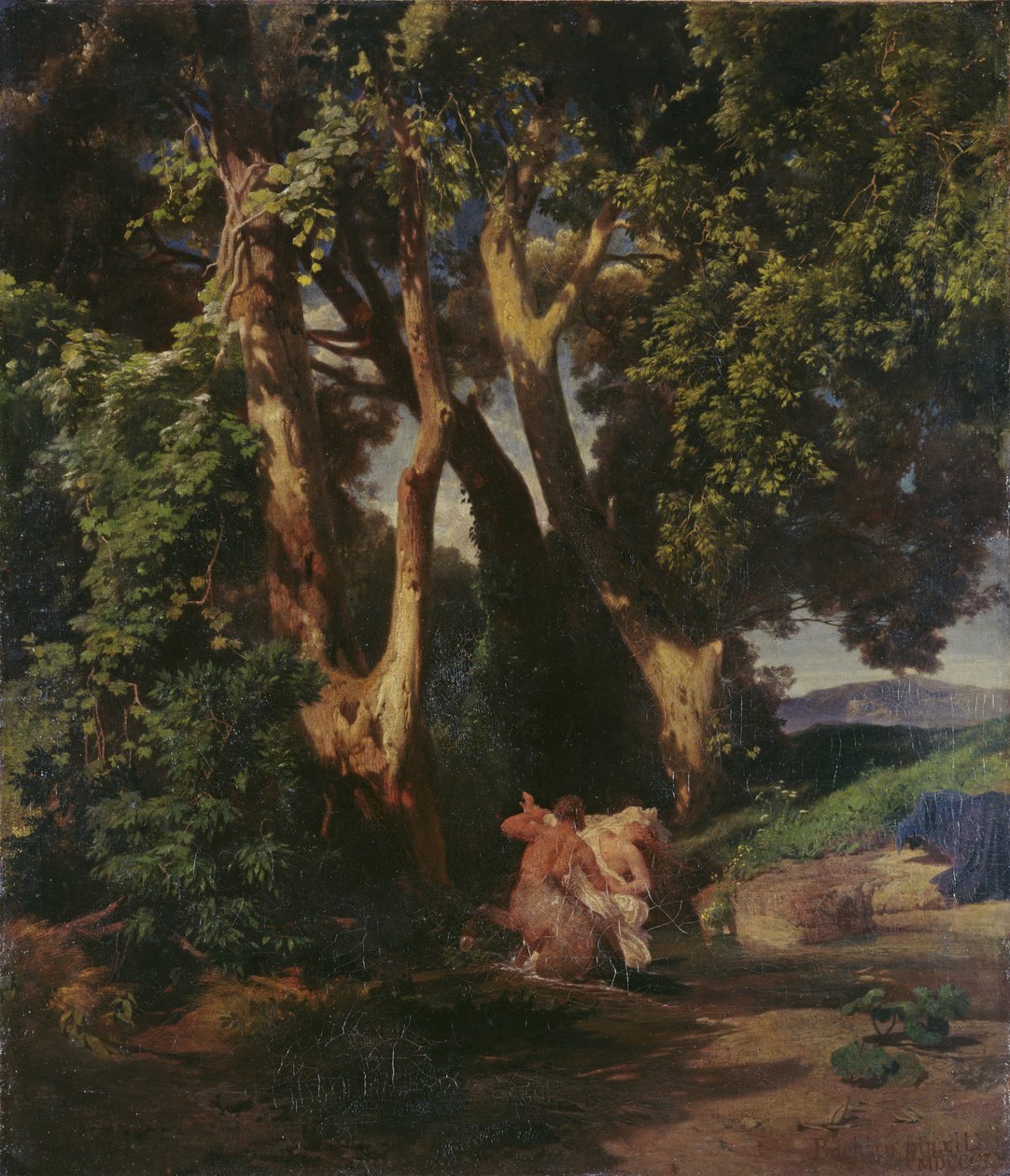 Bosrand met centaur en nimf door Arnold Böcklin
