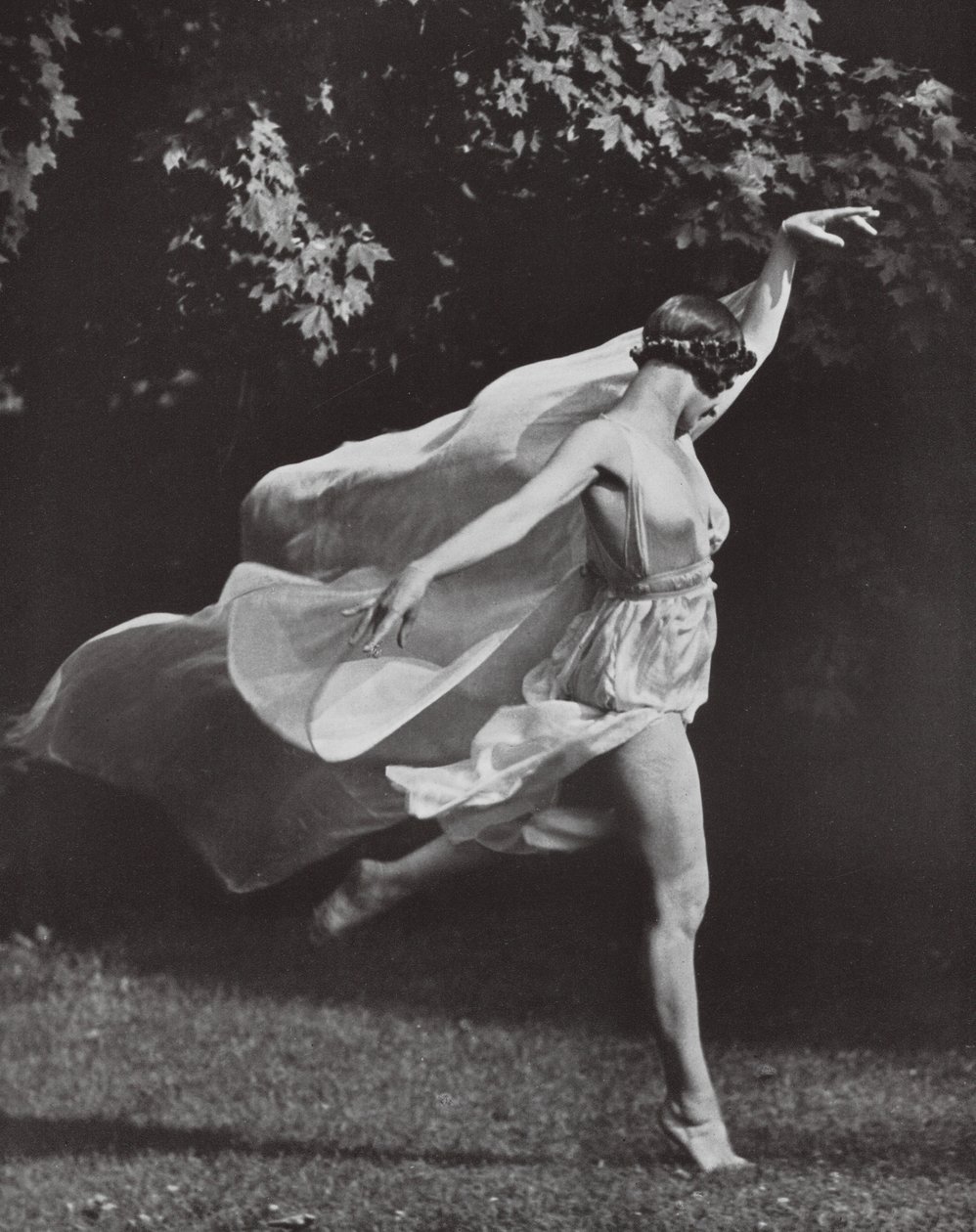 Anna Duncan (z/w foto) door Arnold Genthe