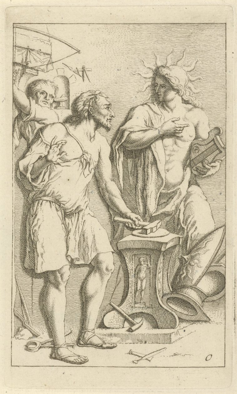 Apollo in de smidse van Vulcanus door Arnold Houbraken