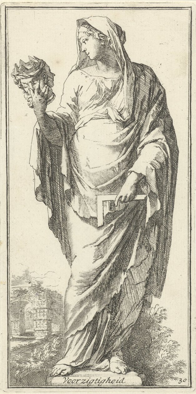 Personificatie van de voorzichtigheid door Arnold Houbraken