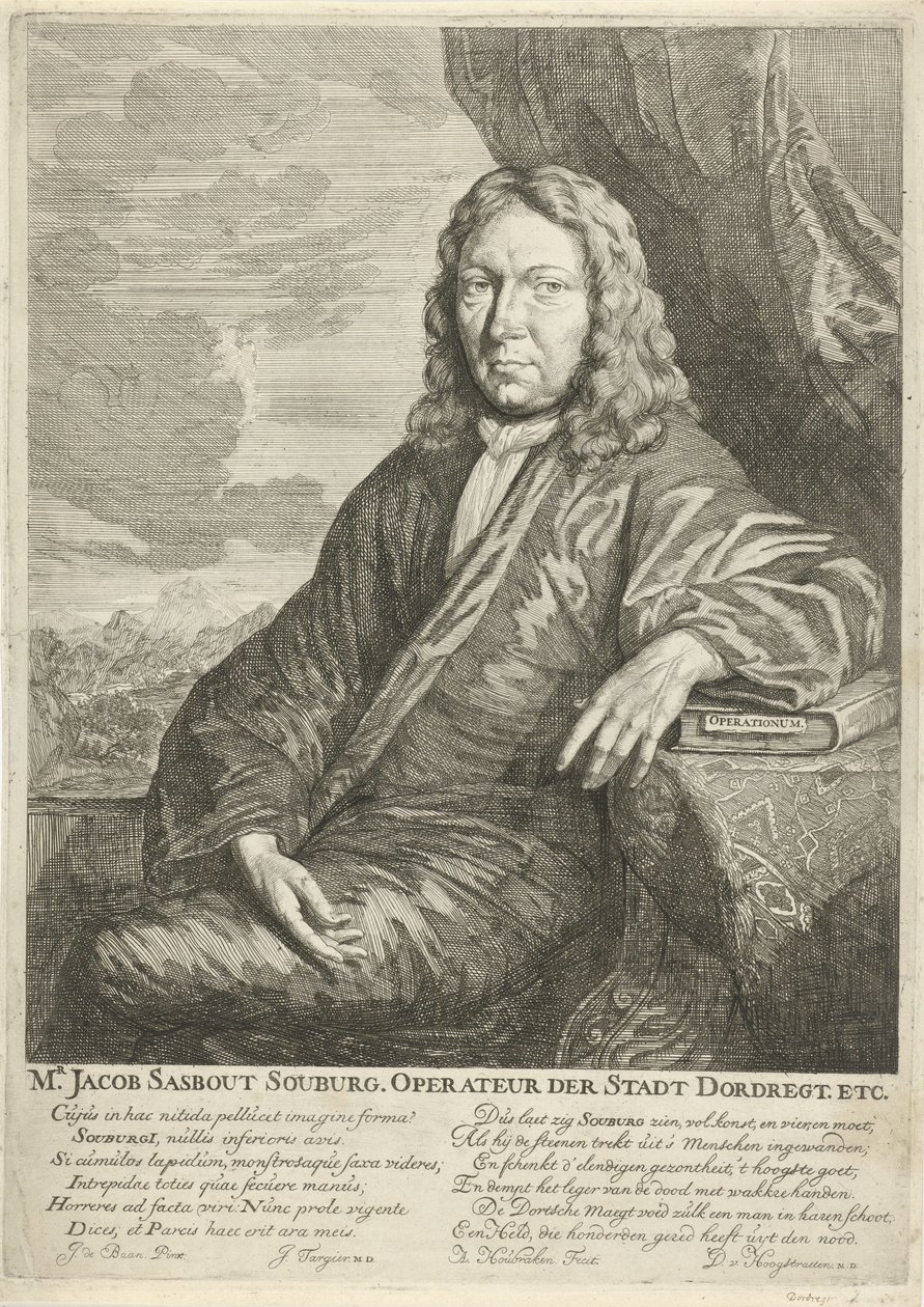 Portret van Jacob Sasbout Souburg door Arnold Houbraken