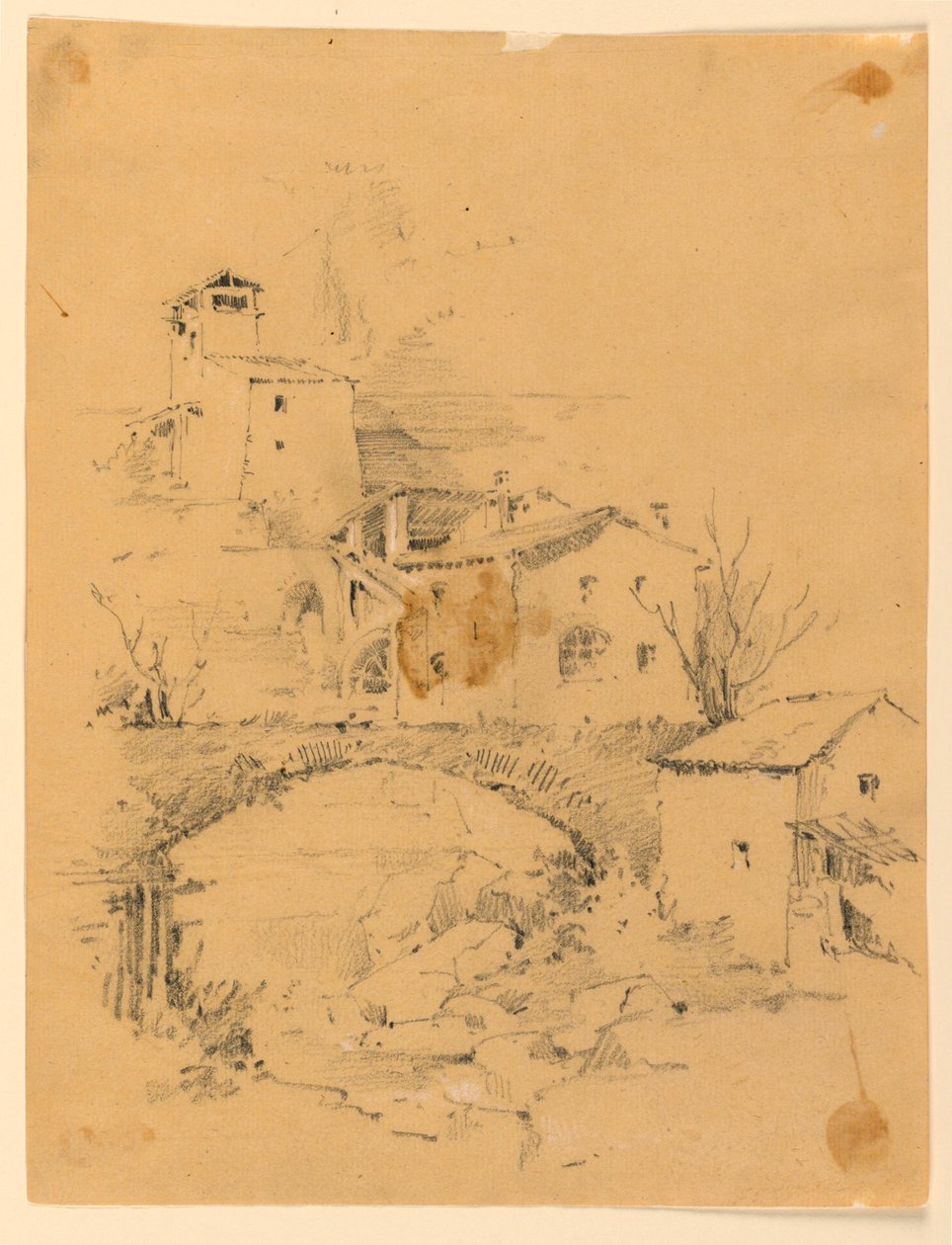 Molen over een stroom door Arnold William Brunner