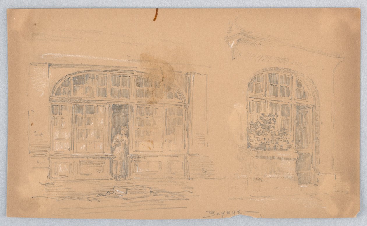 Schets in Bayeux door Arnold William Brunner
