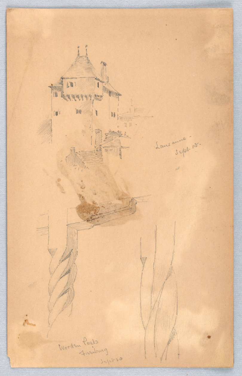 Schetsen in Lausanne door Arnold William Brunner